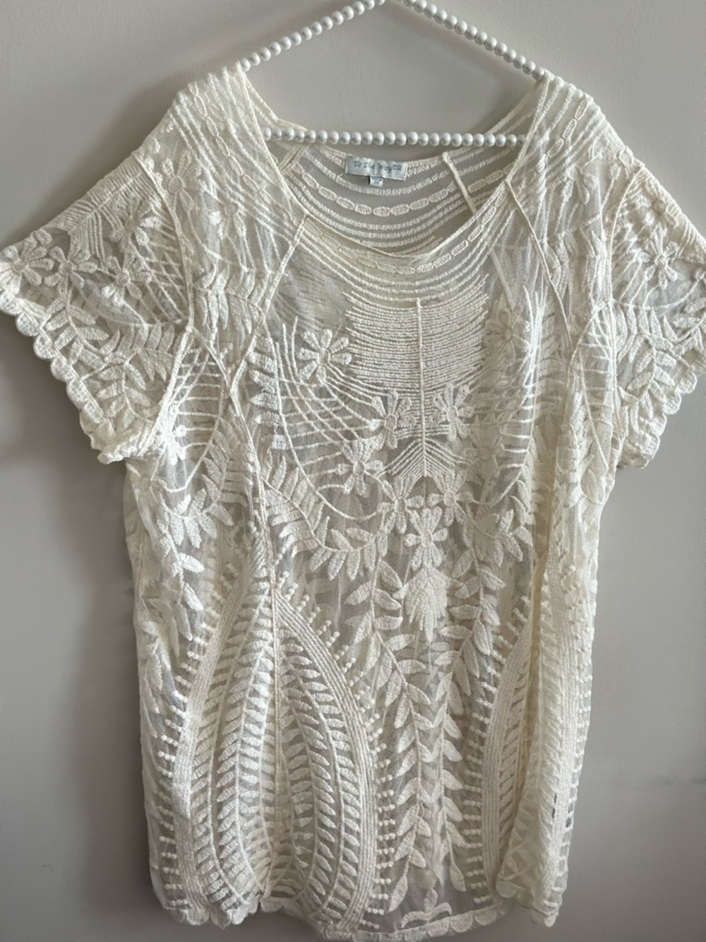 To The Way Tunic Woman 3XL Lagenlook Crochet Lace USA 100% Cotton Preppy Travel